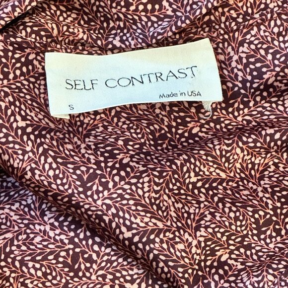 Self Contrast by Anthropologie, Amalia Floral Midi Slip Dress, Maroon, Size S - Picture 6 of 7